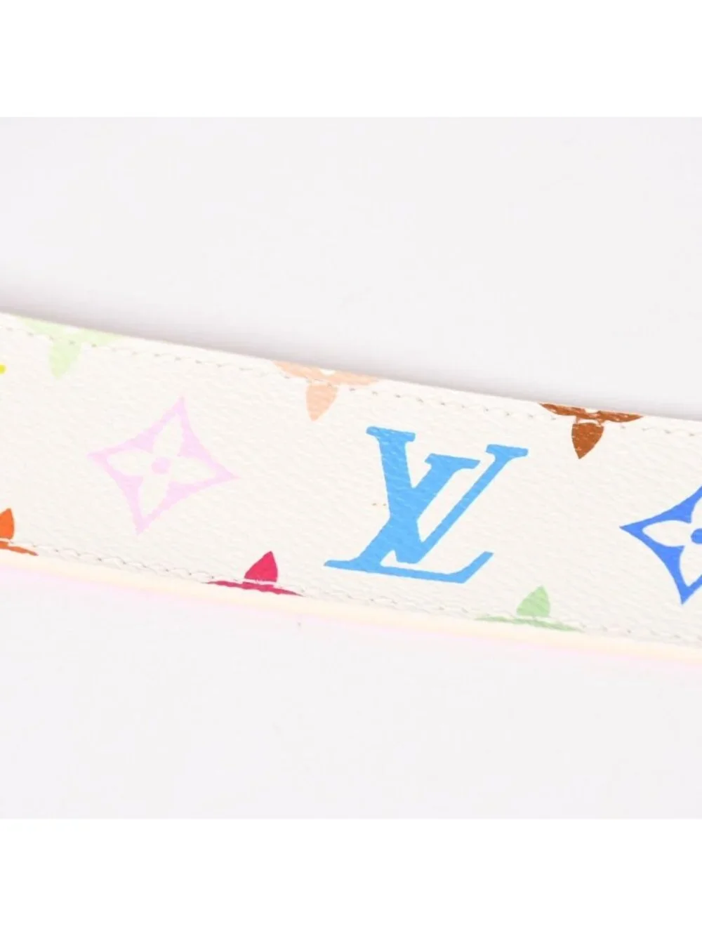 Louis Vuitton Ceinture Belt White Multicolor Gold